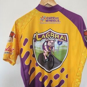 Curve Mens Cycling Jersey XL Florida Pig Yellow Purple Hooters Graphics Lagrrai